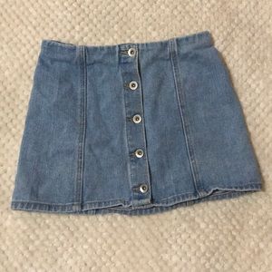 denim mini skirt